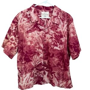 Weatherproof Vintage Mens Hawaiian Short‎ Sleeve Shirt L Tropical Resort Cruise